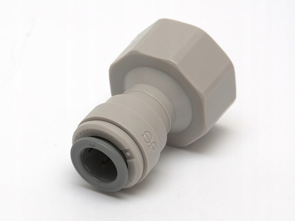 IPW Industries Inc - John Guest - Conector hembra de acetal de conexión rápida de 5/16 pulgadas OD / 1/2 pulgada BSPT/rosca de tubo estándar británico gris (BSPT) PI451014FS