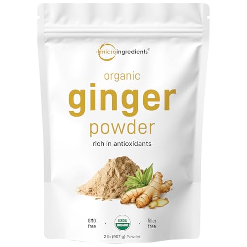 Micro Ingredients Organic Ginger powder, 2lbs (32oz) | Premium Source for Spice & Seasoning | Great for Baking, Cooking & Tea | Additive Free, Non-GMO, Bulk Supply