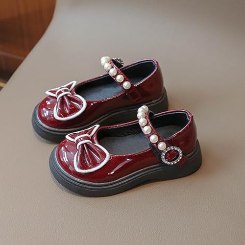 Flat Mary Jane Shoes for Girls Non Slip Dress Shoes Bow Chunky Wedding Soft Sole Leather School Shoes2