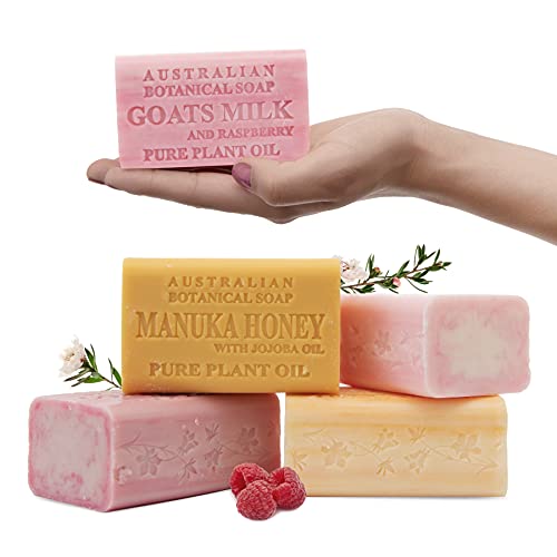 Australian Botanical Goats Milk Soap, Raspberry, Manuka