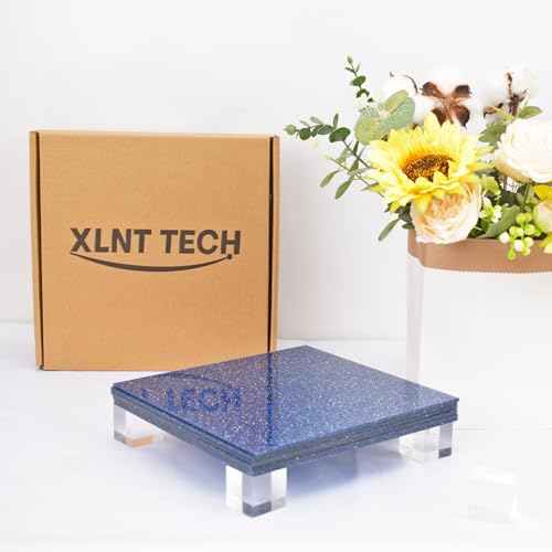 Image of Glitter Dark Blue Acrylic Sheets 6PCS 1 /8 inch Thick 8 x 8 Inch for Laser Cutting and Engraving Plastic Sheet Materials, Glitter Plexiglass Sheets for Crafts and DIY Project.