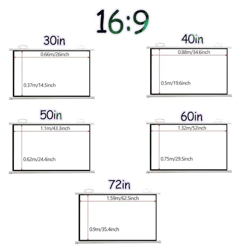 Pantalla de proyector manual HD 72 pulgadas 16:9 miniatura 2