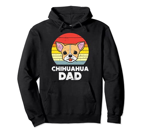 Chihuahua Dad Sunset Retro Chiwawa Dog Owner Lover Men Gift Felpa con Cappuccio