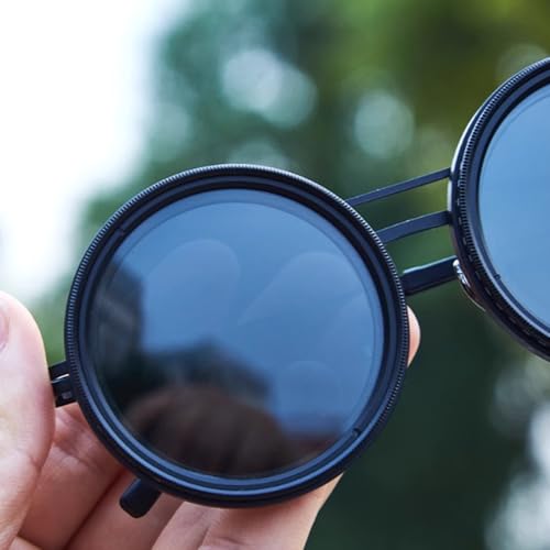 Adjusta Shades Sunglasses, 1-9 Gears Adjustable Tint Glasses Polarized Round Sunglasses with ND Filter Lenses4