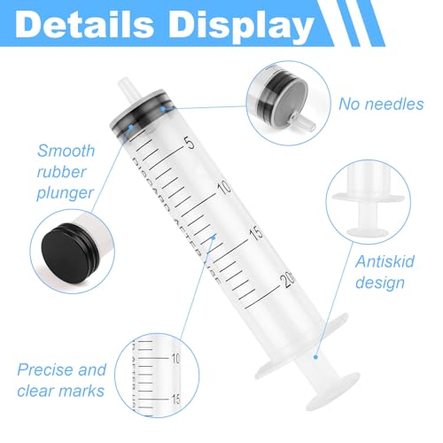 10 Stück Spritze, 20ML Wiederverwendbare Spritze, Dosierspritze Ohne Nadel, Werkzeuge für Flüssigkeitsmaß Spritzen, Futterspritze, für Labor,Tierfütterung, Pflanzenbewässerung