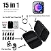 15 in 1 Magnetic Phone Cooler Pro w/RGB LEDs, Detachable Grip, Thermostatic Cooling Fan for iPhone MagSafe/Android/iPad -Gaming/Streaming/Photography (Black Frame)