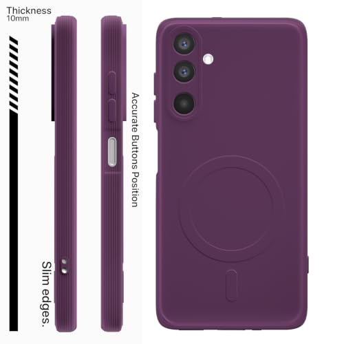 Image of Pikkme Back Cover for Samsung Galaxy M47 5G Soft Matte Silicone Mag-Safe Design (Mag-Safe Not Support) Camera Protection | Slim Fit Bumper Cover (Purple)
