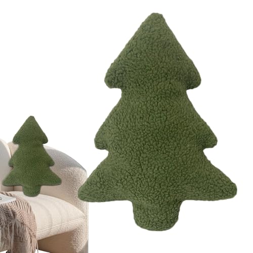 Christmas Tree Throw Pillow, Xmas Tree Decorative Throw Pillow, Christmas Vivid Tree Pillows Stuffed Tree Shaped Pillow Christmas Decor, Cute Pillows for Christmas Party Home Cushion Decorations (A)