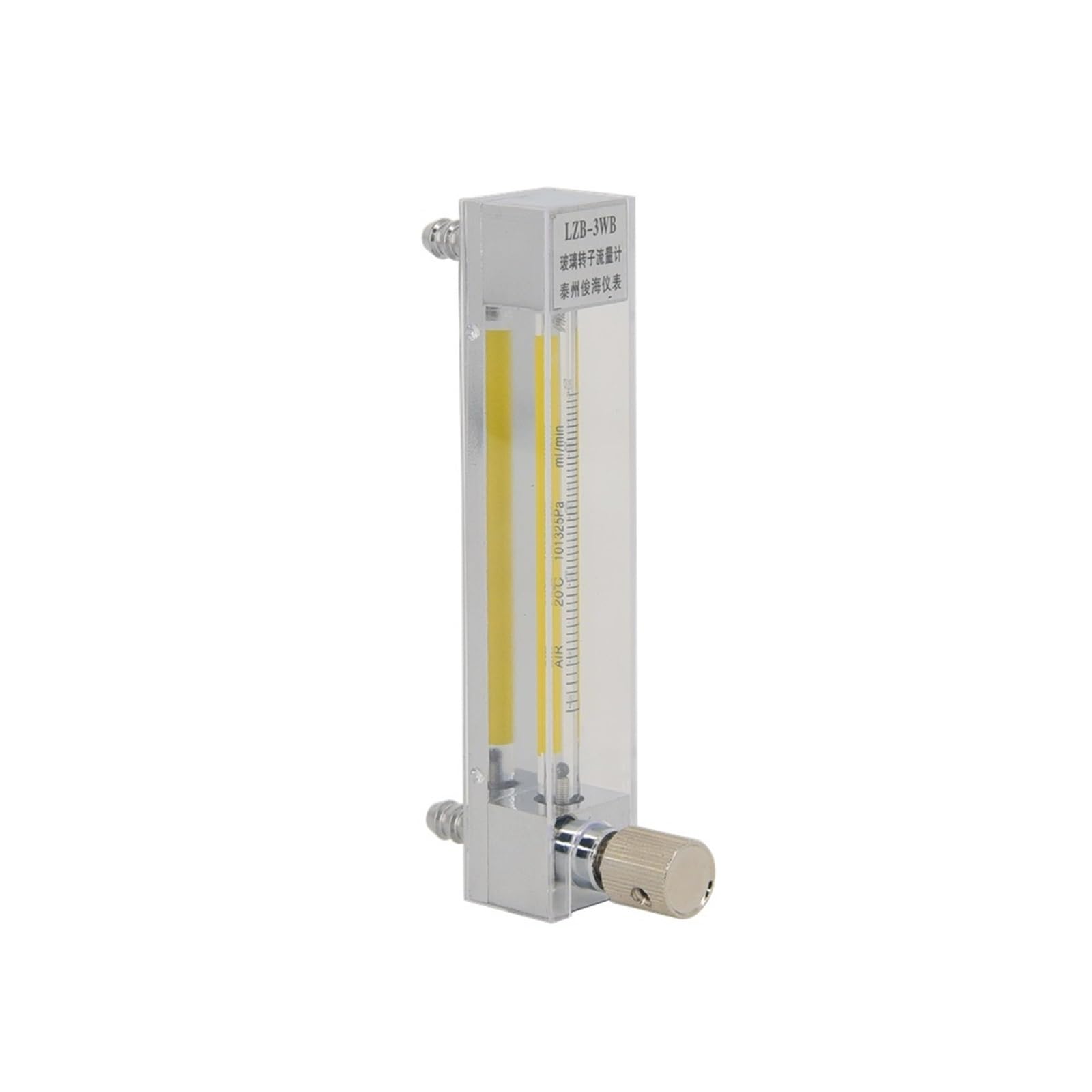 LZB -3WB Glas-Rotameter für Gas-/Luftdurchflussmesser mit Steuerventil. Großer Messbereich kann eingestellt werden (150–1500 ml Pmin Gas)