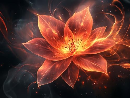 Kit Peinture Diamant Fleur pour Illuminer Votre Salon - Diamond Painting Rouge 130x100cm