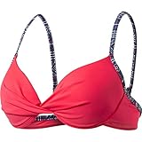 FIREFLY Damen Cim Bikini Oberteil, Red/AOP Denim, 44D