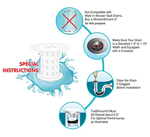 TubShroom The Revolutionary Tub Drain Protector Hair Catcher/Strainer/Snare, White, 6-Pack - Thumbnail 7