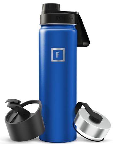 IRON °FLASK Camping & Hiking Hydration Flask with Spout, Wide Mouth Insulated Stainless Steel Sports Water Bottle - 22 oz Twilight Blue