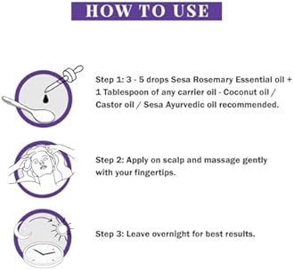 Sesa Rosemary Essential Oil For Hair Growth Nourishes Skin Hair Fall Control | 100% Pure & Natural Rosemary Oil, 30 ml | Men and Women