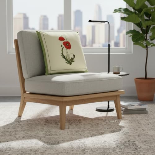 Image of Blooming Garden Cushion Cover | Floral Printed Decorative Throw Pillow Cover for Sofa Couch Living Room Bedroom | Hidden Zipper | 18 x 18 Inch | Pack of 1
