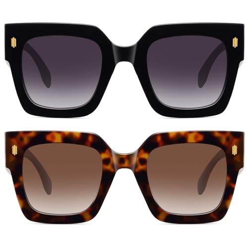 STORYCOAST Retro Square Sunglasses for Women Men Trendy Oversized Sunnies Big Shades