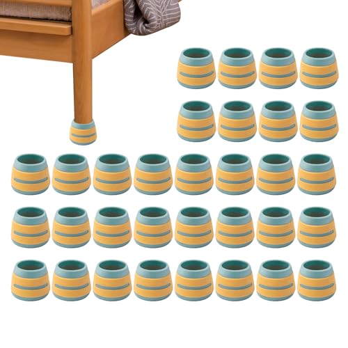 Protectores para patas de silla – 32 piezas reducir el ruido y antiarañazos, deslizadores de muebles | para patas de taburete sobre parquet de madera dura | para mesa de comedor, cama, casa, salón