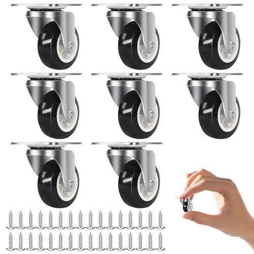Sprießen 8 Piezas Rueda Pequeñas Para Muebles, Ruedas Giratorias 360°, Ruedas De Transporte Universales Con Tornillos
