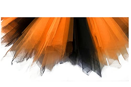 Girstunm Women's 1950S Vintage Petticoats Bubble Tutu Dance Half Slip Skirt Black-Orange S/M New 1 #TOP4