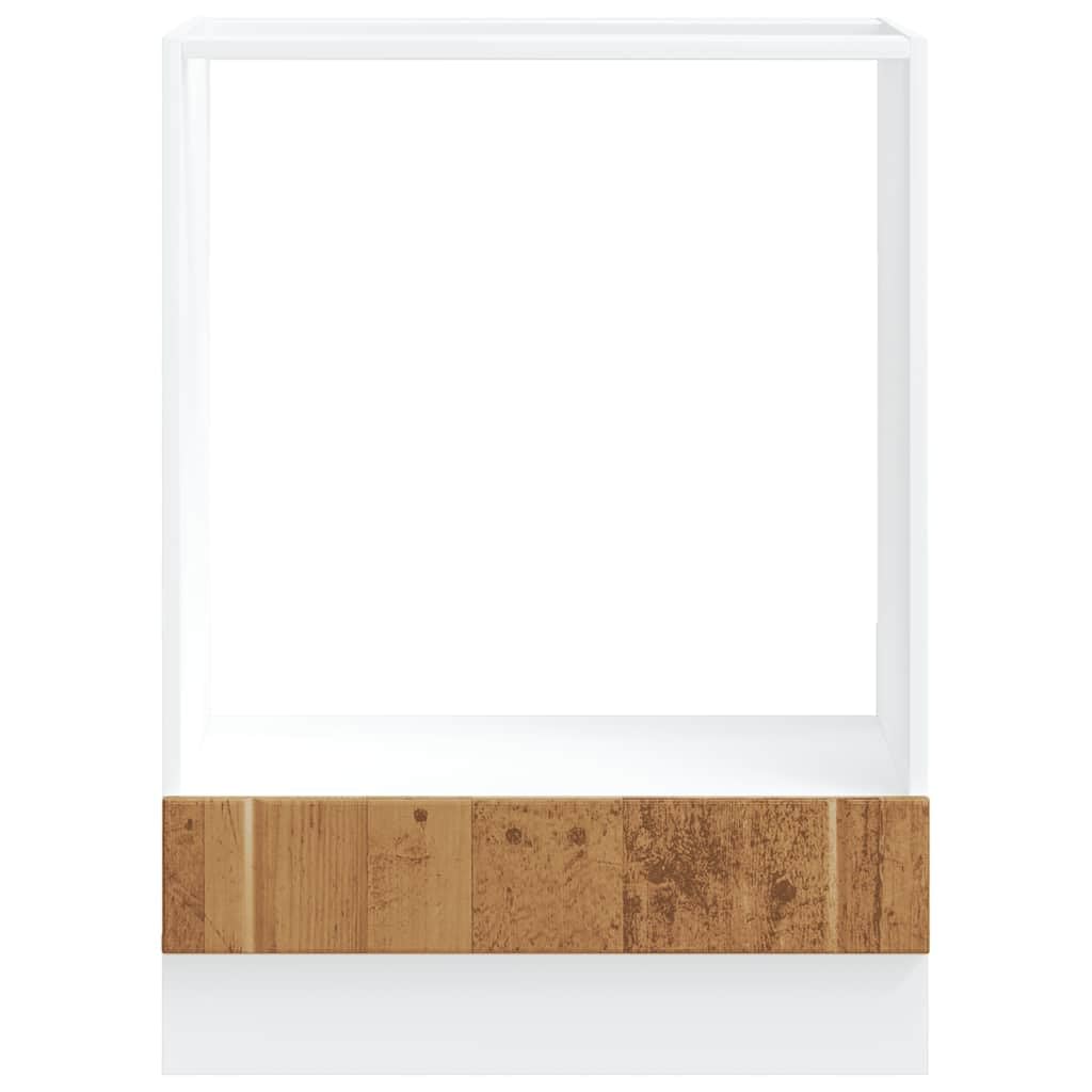 Lucca - Mueble bajo encimera de cocina, efecto madera envejecida, armario de horno compacto para horno y microondas, 60 x 46 x 81,5 cm