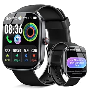AI Smart Watch with ChatGPT, 1.91" AI Voice Smartwatch Men Women, Bluetooth 5.4 Call, 24/7 Heart Rate Sleep Monitor, 200+Watch Face, 115+Sports IP68 Waterproof Fitness Activity Tracker for Android iOS