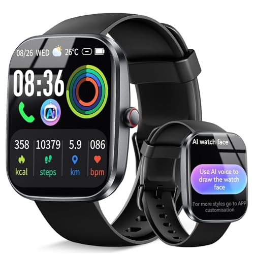 AI Smart Watch with ChatGPT, 1.91 AI Voice Smartwatch Men Women, Bluetooth 5.4 Call, 24/7 Heart Rate Sleep Monitor, 200+Watch Face,115+Sports IP68 Waterproof Fitness Activity Tracker for Android iOS