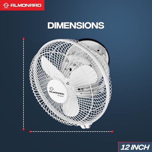 Image of Almonard 300mm High Speed Cabin Fan Pro | High Velocity Blades | Thermal Overload Protection | Single Speed Settings | Cabin Fan for Office Retail Kiosks Available in White