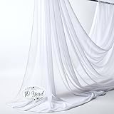 Chiffon Draping Fabric by The Yard - 10 Yards | Soft Sheer White Fabric for Draping Extra Long | Ideal for Wedding Arch,...
