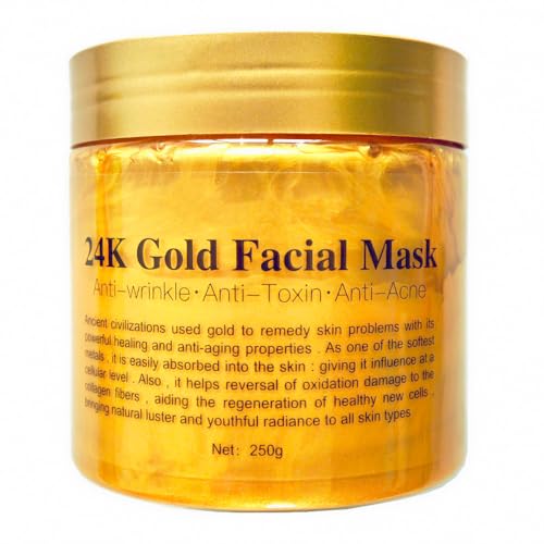 Maschera facciale peel off, Gold Face Peel Anti Rughe, Anti Aging, Pulizia profonda della pelle, Acne Purificante, Riduce le linee sottili e le rughe, Maschera rassodante per la cura della pelle, 250