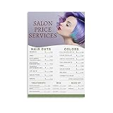 Posters Beauty Salon Price List Wall Art Salon Price Service Wall Wall Art Beauty Barber Store Poster Canvas Art Posters Painting Pictures Wall Art Prints Wall Decor for Bedroom Home Office Decor Par