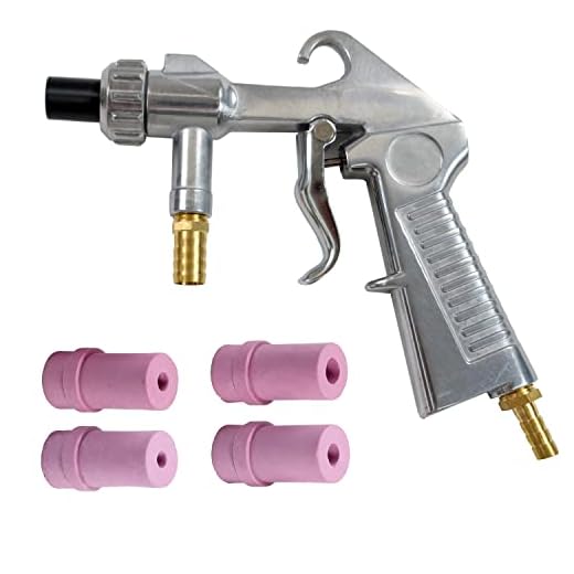 TOOGOND Sand Blaster Gun,Sandblasting Sandblaster Gun Kit for Sandblast Blast Cabinet with Ceramic Nozzles，4Pcs Ceramic Nozzles Extra Iron Nozzle Tip Set