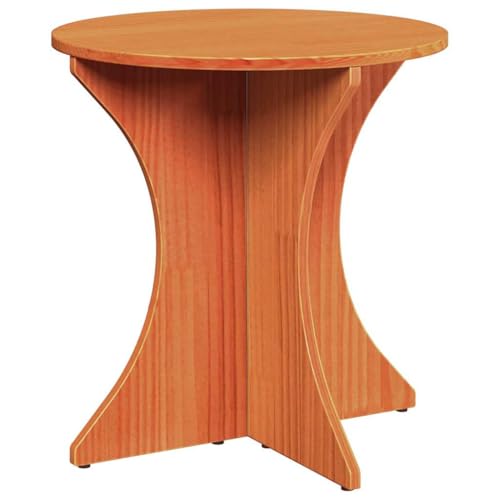 Table basse gigogne 3 pièces bois massif pin brun ciré ensemble salon séjour