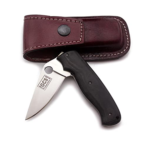 GCS Handmade Micarta Handle D2 Tool Steel Tactical Hunting Knife with leather sheath Full tang blade designed for Hunting & EDC GCS 310 - GCS Knives
