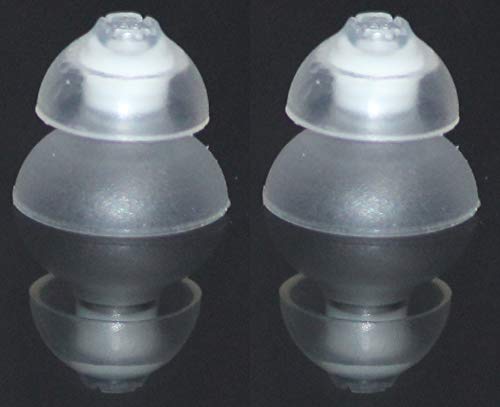 FCS Pack of 2 Click Dome for Signia, A&M, audibene, Audio Service, HearUSA, TruHearing RIC and Instant Fit Click CIC/ITC Hearing Instrument. (8/10 Double Dome)