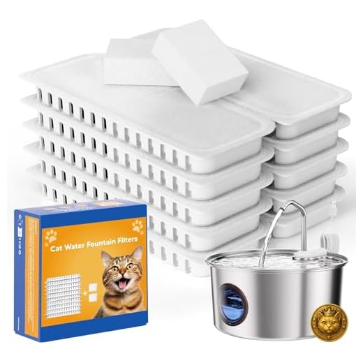Kittyspout Filtros Fuente Gatos, 10 Piezas Filtros Bebedero Gatos Fuente, Filtro de Carbón para Gatos y Perros, Filtros de Repuesto para Mascotas con Resina y Carbón Activo, Incluye 2 Esponjas