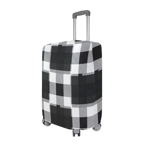 Joisal Black White Checkered Plaid Stripes Suitcase Cover Cute Luggage Protector Protection Special Travel Gifts Luggage Sleeve, S, Fits 18-20 Inch Case3