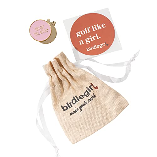 Birdie Girl Womens Golf You Got This, B*Tch Pink And Gold Golf Ball Marker Hat Clip For Women, Best Golf Gift And Golf Accessories For Women, Magnetic Golf Ball Marker Hat Clip, #TOP2