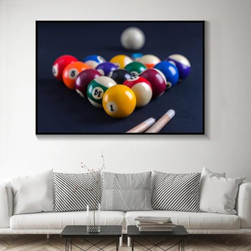 Table de billard bleue toile d&eacute;corative pour cr&eacute;er un espace de jeu moderne dans votre salon