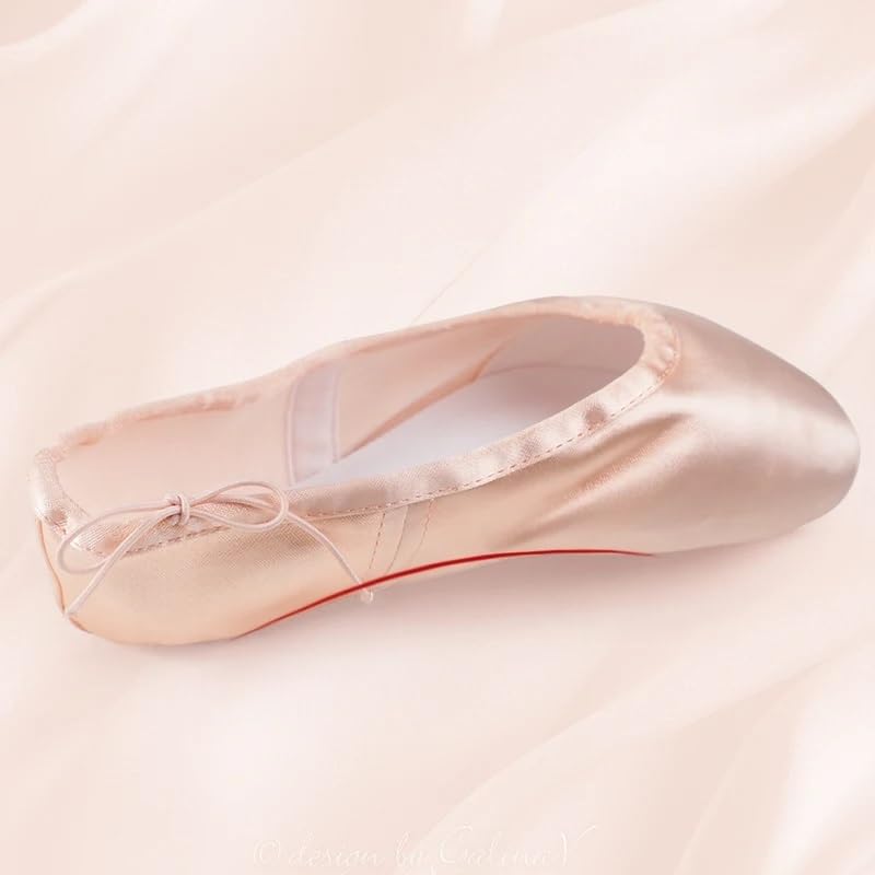 Zapatillas De Ballet Zapatos De Punta Ballet Profesional Con Suela Cuero Genuino, Satén For Mujer Cintas For Bailarina Actuación