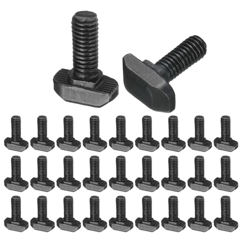 Pernos con ranura en T M6 x 16 mm uxcell, tornillo deslizante de acero al carbono, 30 uds