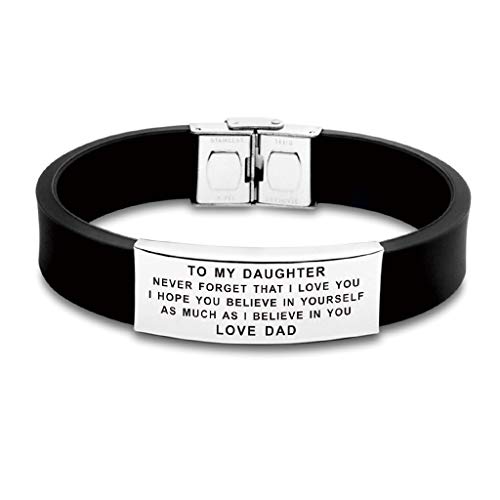 FALOGIJE Inspirational Letters to Our My Daughter I Hope You Believe Bracelet Gifts from Mom and Dad