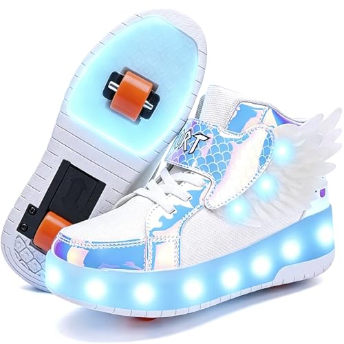 Image of Nsasy Roller Shoes Kids Roller Skates Shoes Girls Boys Wheels Shoes Become Sport Sneaker with Led for Children Gift