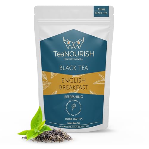 TeaNOURISH English Breakfast Black Tea | Rich, Robust & Full Bodied Loose Leaf Tea | Refreshing & Aromatic | Freshly Sourced Direct From Origin - 100 g