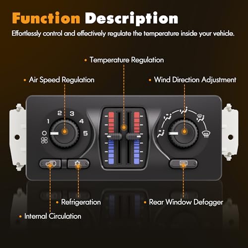 599-210XD Climate Control Module AC Heater HVAC Panel Compatible with 2003-2007 Chevy Silverado GMC Sierra 1500 2500 3500 Tahoe Suburban Avalanche Trailblazer Yukon XL Envoy Buick Cadillac Isuzu Saab by YBC - Image 3