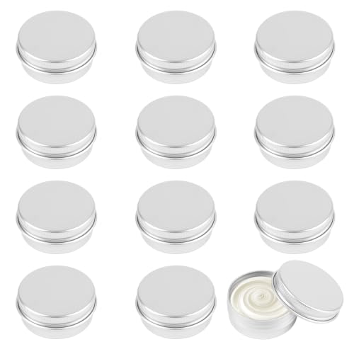 12 Pack 0.5 Oz Salve Tins with Lids, Small Refillable Metal Tin Containers