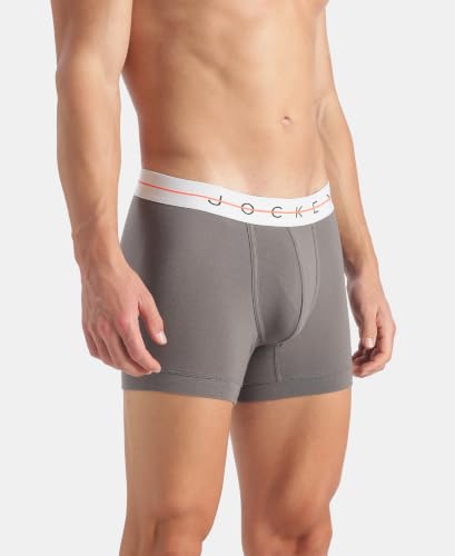 Image of Jockey NY16 Men Super Combed Cotton Elastane Stretch Solid Trunk with Ultrasoft Waistband (Pack of 2)