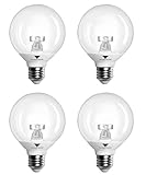 (Pack of 4) G25 LED Bulb 6W, Warm white (3000K) 40W LED Vanity Light Globe Bulb Incandescent Replacement with Clear Cover, Dimmable, UL Listed and Energy Star certified LED Light Bulbs