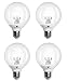 (Pack of 4) G25 LED Bulb 6W, Warm white (3000K) 40W LED Vanity Light Globe Bulb Incandescent Replacement with Clear Cover, Dimmable, UL Listed and Energy Star certified LED Light Bulbs