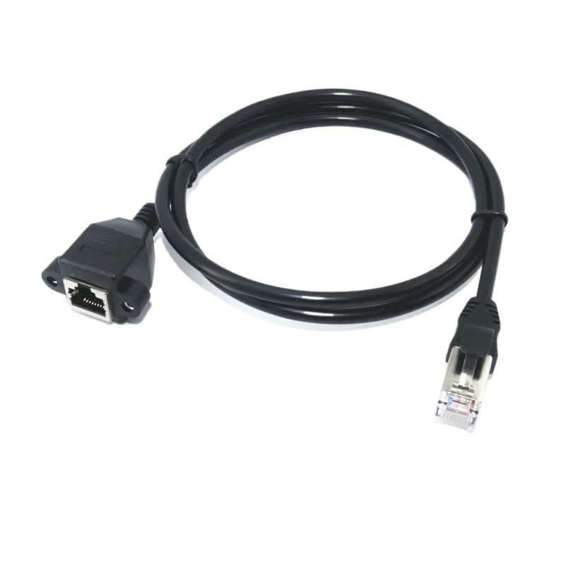 8P8C FTP STP UTP RJ45 Cable Male to Female 1000M Speed Cat5 Cat6e Screw Panel Mount Ethernet LAN Network Extension Cable(0.5m)