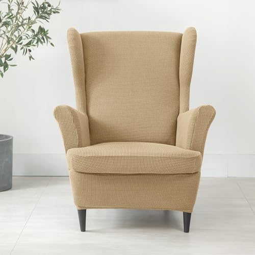Fundas elásticas de sillones orejeros 2 piezas protector de sofá 7